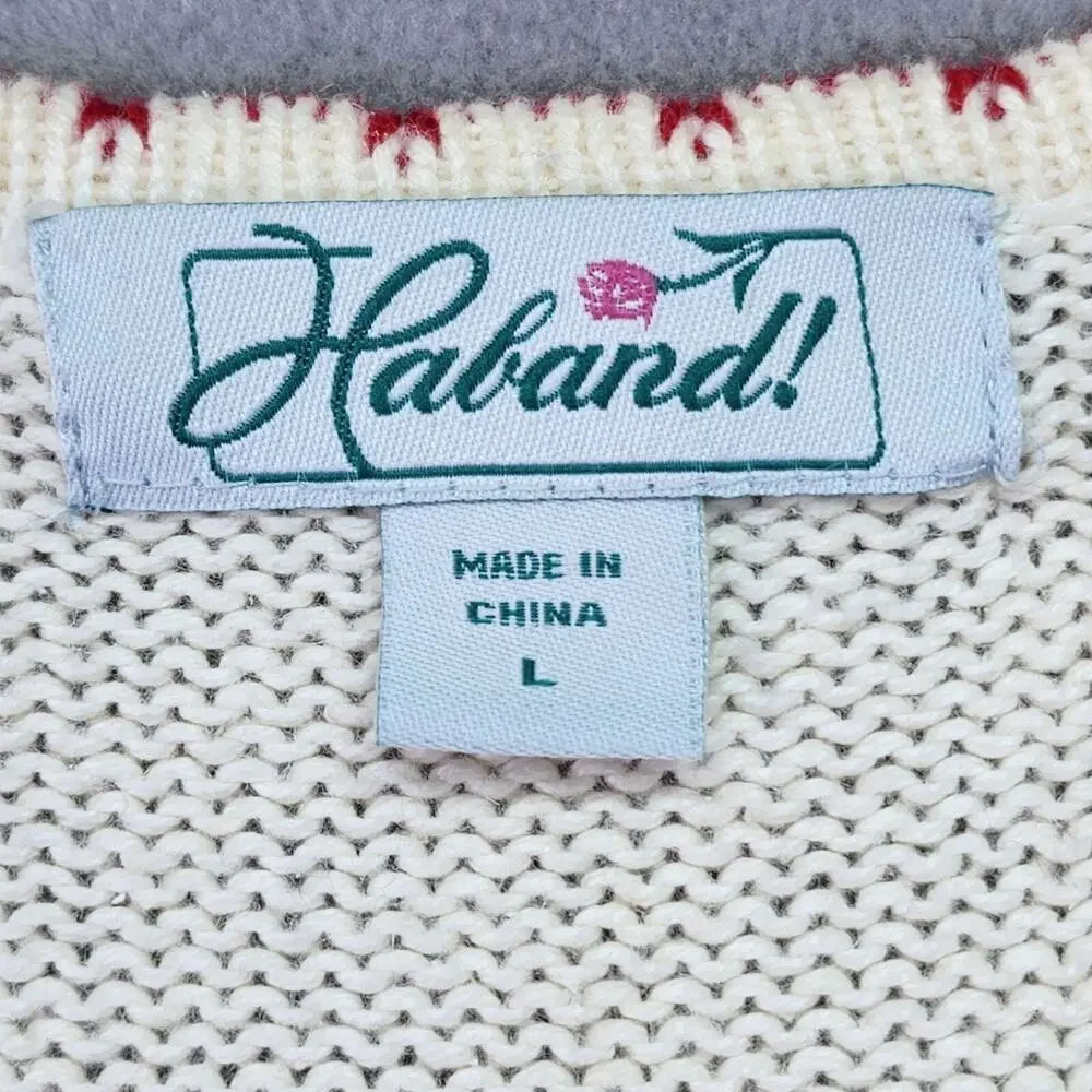 Haband Sweater Women’s Large Embroidered Floral Button-Up Cardigan Cottagecore - Picture 12 of 16